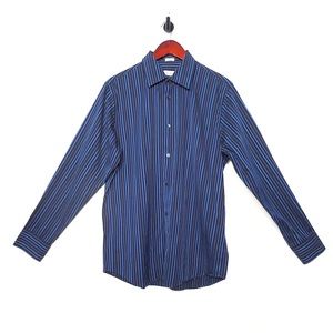 Calvin Klein | Regular Fit Mens Shadow Stripe Dress Shirt | Blue Shade | M